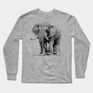 Elephant Bull Taking a Walk | African Wildlife Long Sleeve T-Shirt